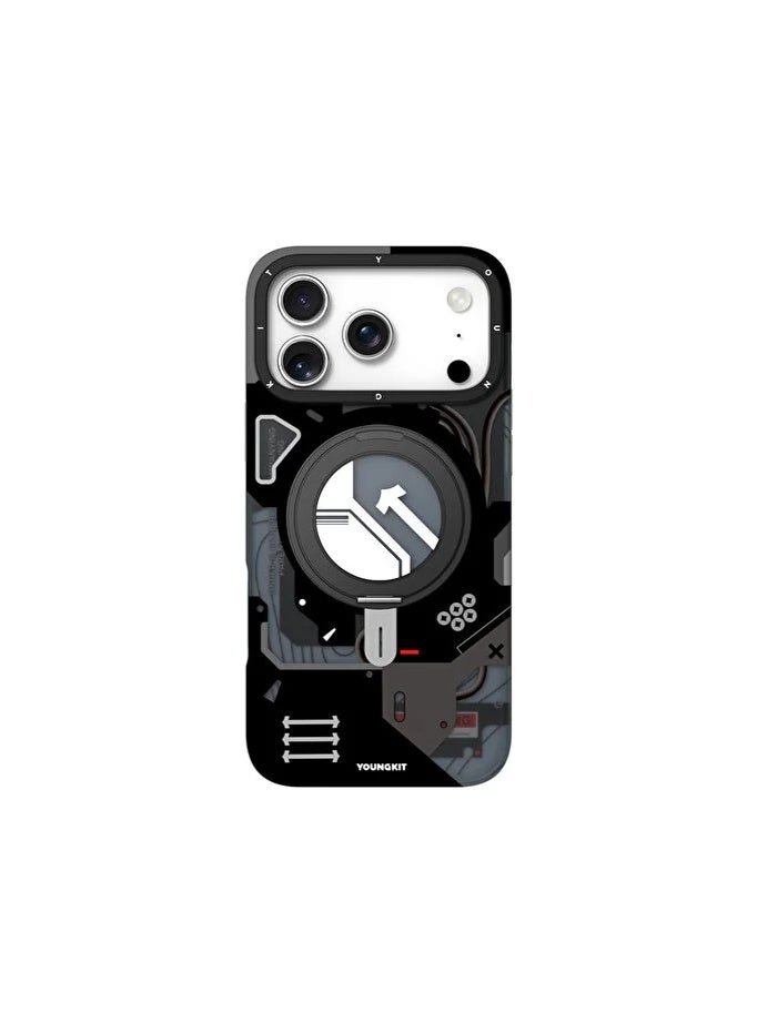 YOUNG KIT Youngkit StarShip Series Magnetic Rotating Stand Model For iPhone 17 Pro - Dark Edge - Image 1